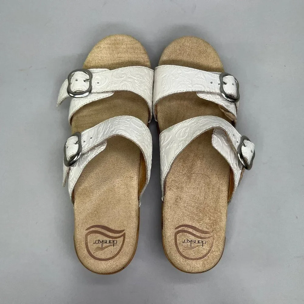 Dansko Women's Sophie White Leather Sandals_9
